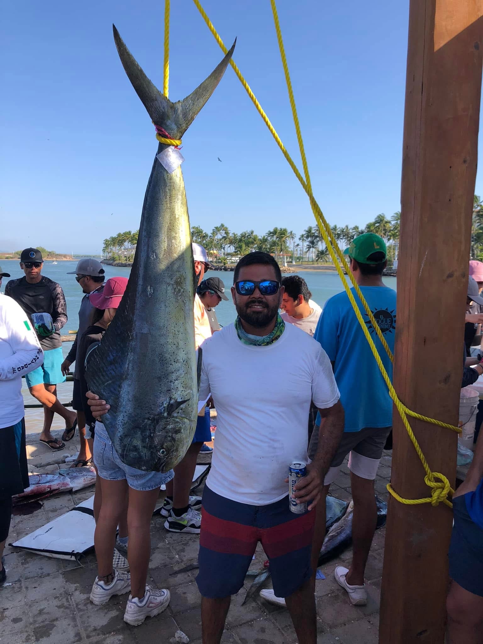Angler with a large catch on a fishing charter